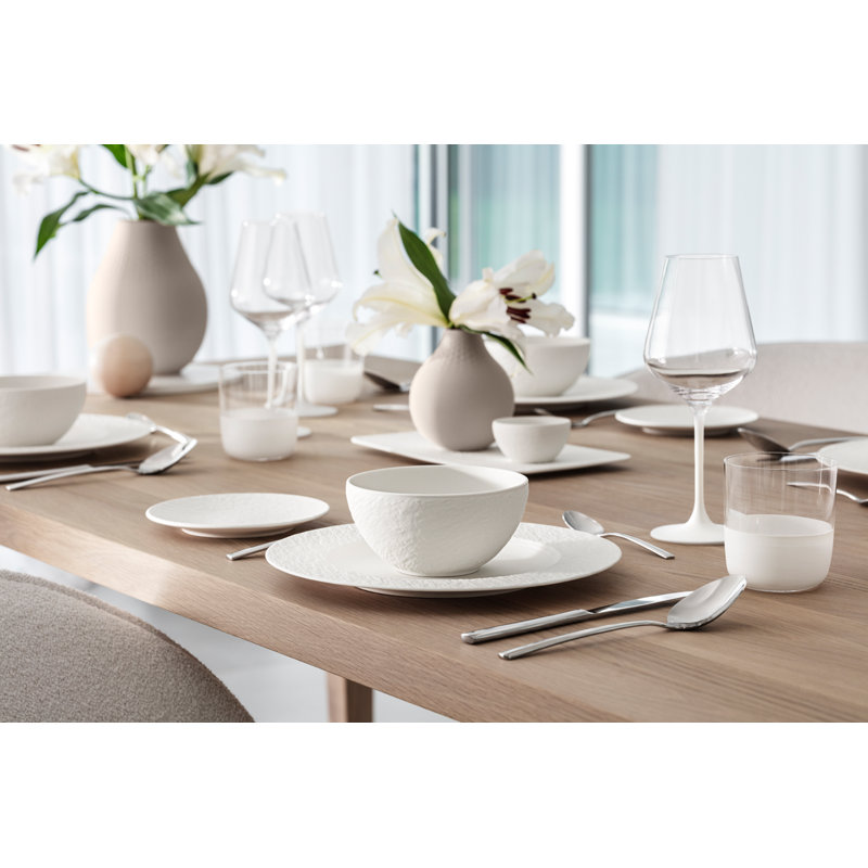 Villeroy & Boch Manufacture Rock Blanc 12-Piece Dinnerware Set